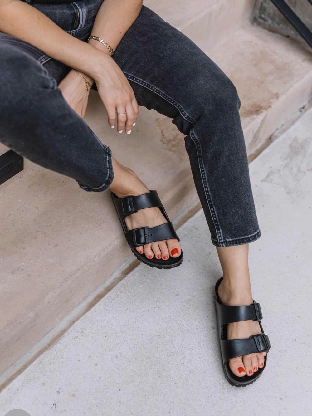 Birkenstock EVA Black Double Buckle Slide Sandals - Women 39
